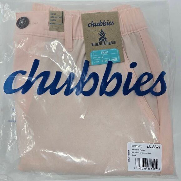 CHUBBIES EVERYWEAR LINED SHORTS MENS SMALL 6" INSEAM PEACH FUZZES NEW RARE COLOR - Picture 1 of 2